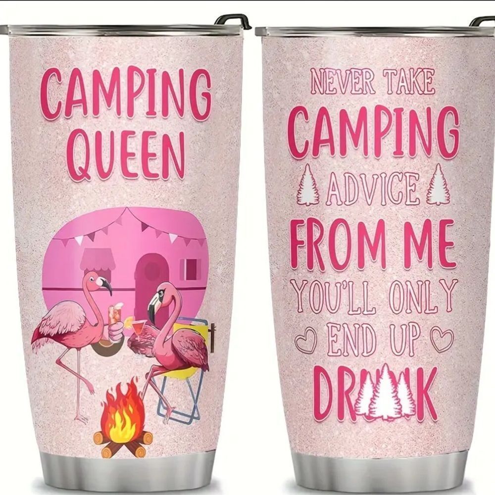 Camping Queen Insulated Tumbler 20 oz Stainless Steel RV Drinking